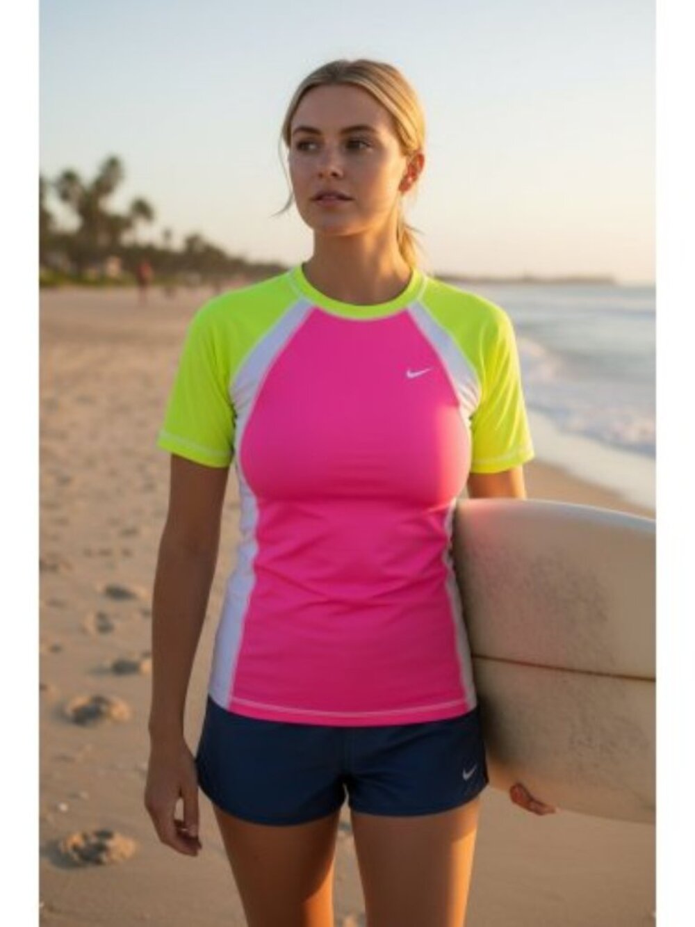 NIKE Colorblock Dri Fit Short Sleeved Top Ladies SMALL Size 4-6